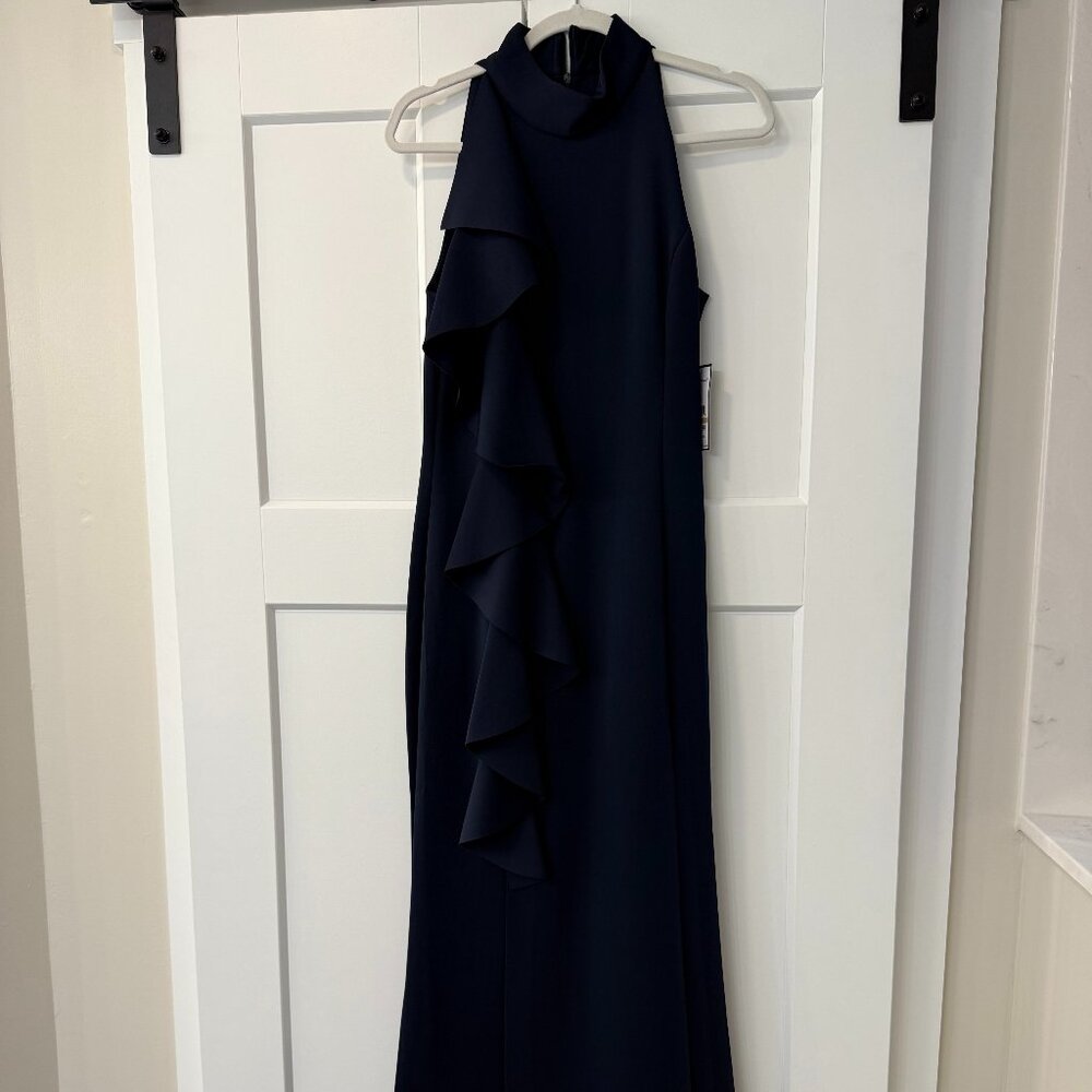 Jessica Howard Navy Full Length Gown Size 12 NWT